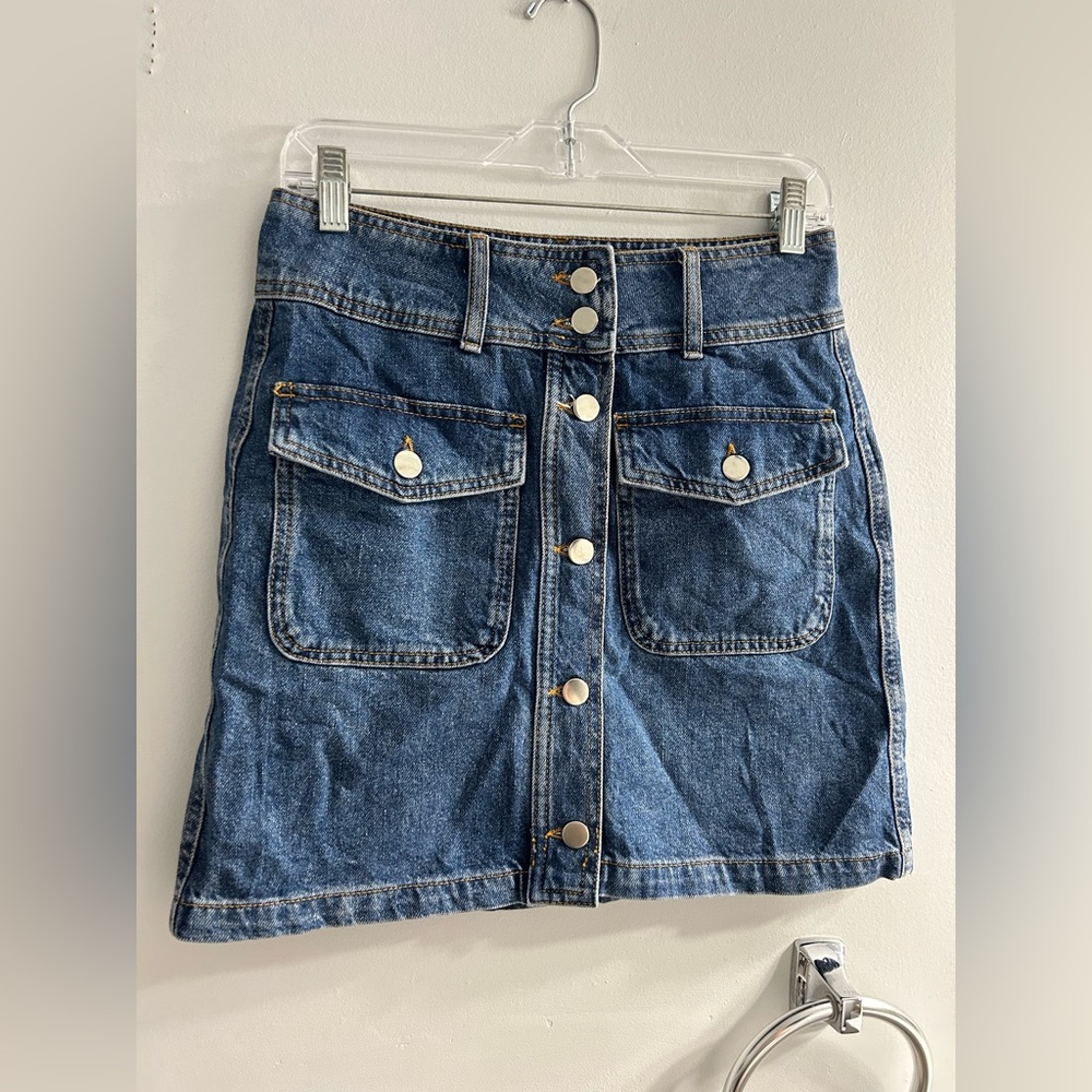 Harper heritage button up Jean skirt a line
